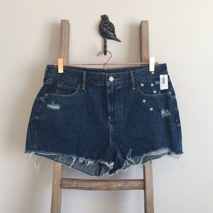 old navy BF denim shorts star print